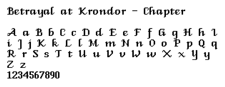 Betrayal at Krondor font